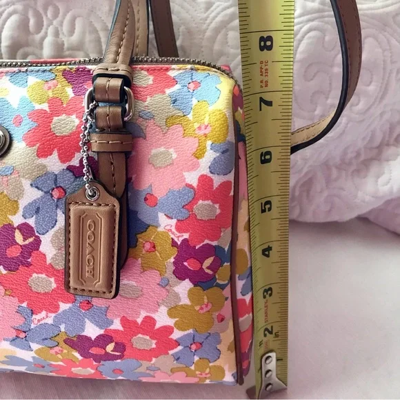 Coach Bennett Peyton Floral Mini Satchel Purse Bag Crossbody Multicolor Vintage - Picture 10 of 12